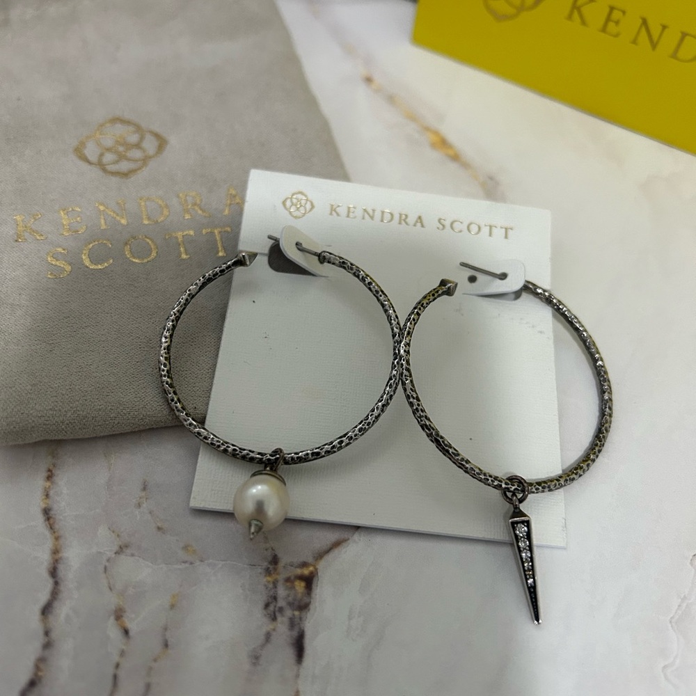 Kendra Scott Charm Collection Antique Silver Earrings